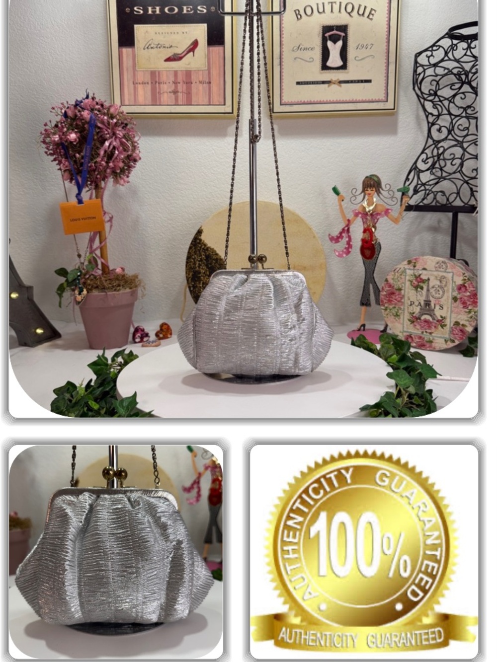 EPIC MORGAN TAYLOR METALLIC SILVER CROSSBODY BAG!